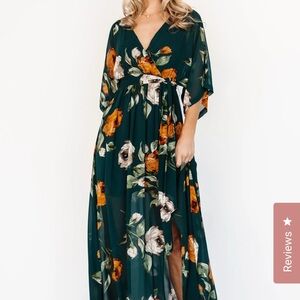Floral Green Maxi Dress